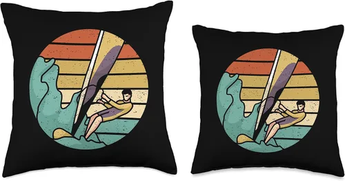 Vista 3 de Windsurfing Old School Windsurfer Throw Pillow