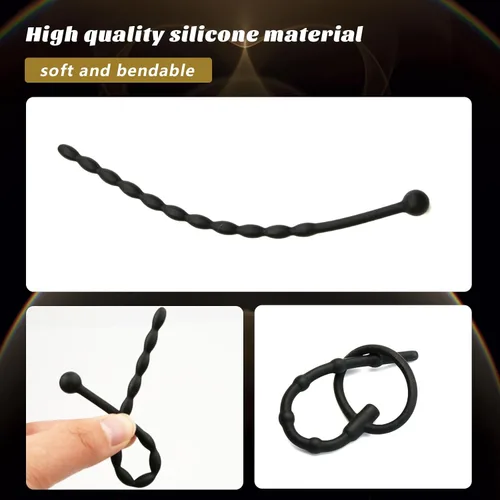 Vista 2 de Juguetes sexuales - catéteres y sonidos Juego de 8 tapones para el pene Dilatador de silicona masculino Varilla urethal Obstrucción uretral Cock