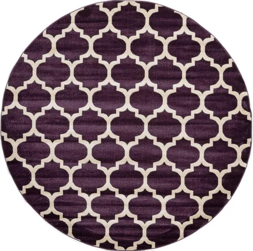 Vista 64 de Unique Loom Trellis Collection - Alfombra de área de Filadelfia, rectangular de 2 pies 2 pulgadas x 3 pies, color morado y marfil