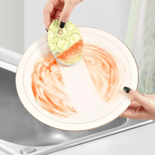 Vista 5 de Esponjas de cocina para lavar platos, esponjas de cocina para el hogar, esponja absorbente y reutilizable para lavar platos