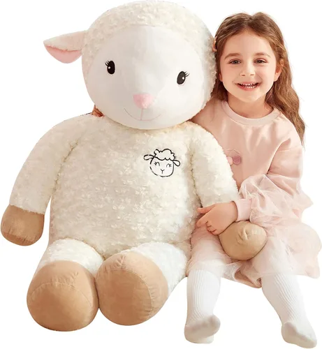 Vista 6 de IKASA Juguete de peluche de conejo gigante de 37.5 pulgadas, juguetes grandes y suaves para niños, niñas, niños y novias
