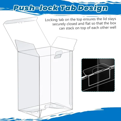 Vista 3 de Fundas protectoras compatibles con Funko, 8 unidades para figuras coleccionables de 4 pulgadas Almacenamiento apilable, caja transparente