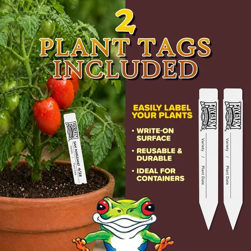 Vista 7 de FoxFarm Suelo para macetas Happy Frog con 2 etiquetas para plantas, 2 pies cúbicos - Plantas en contenedores para interiores y exteriores