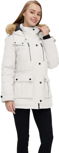 Vista 3 de wantdo - Chaqueta para mujer, acolchada, de invierno, cálida, gruesa, con capucha extraíble
