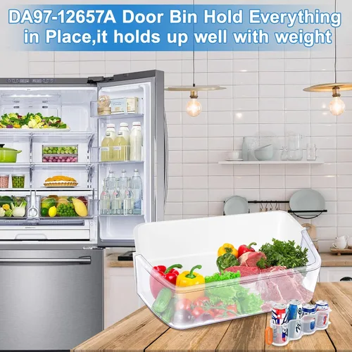 Vista 7 de Actualizado DA97-12657A Estante de puerta de refrigerador (izquierda) para Samsung Refrigerador Estante de repuesto para estante de refrigerador