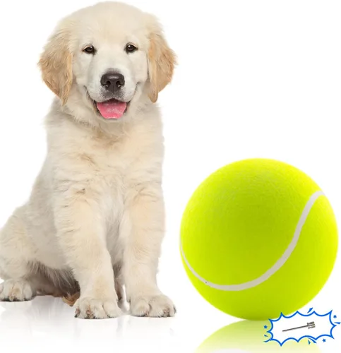 Vista 11 de Banfeng Pelota de tenis gigante para perros de 8 pulgadas, juguetes grandes para mascotas, pelota deportiva al aire libre, juguete interactivo