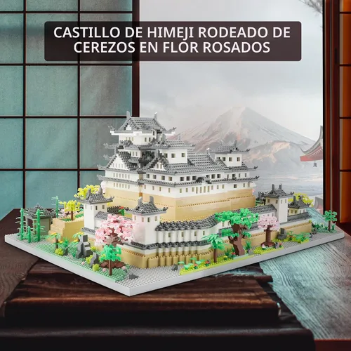 Vista 2 de Juego de micro bloques de construcción del castillo Himeji de Japón, colección de monumentos de arquitectura, 10080 piezas, regalo coleccionable