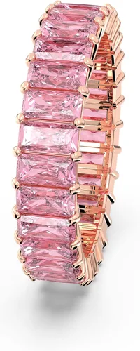 Vista 3 de SWAROVSKI Matrix ring, Baguette cut, Pink, Rose gold-tone Finish