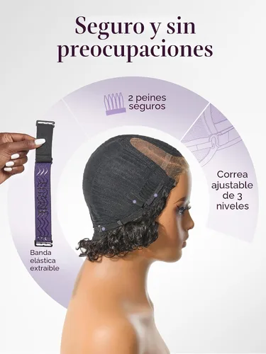 Vista 8 de LUVME HAIR Pelucas de cabello humano rizado sin pegamento de 6 pulgadas, precortadas, indetectable, HD, encaje Bob, peluca corta y rizada con ondas