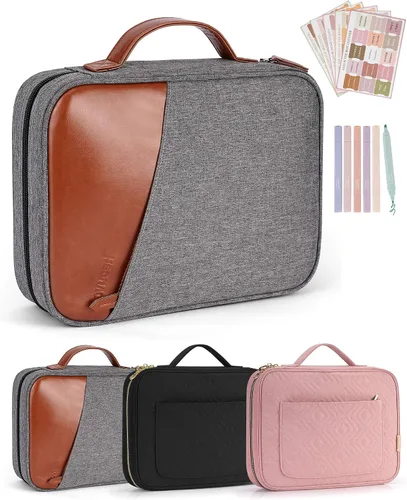 Vista 7 de heouvo Funda para Biblia para Mujeres, Suministros para Estudio de la Biblia, Kit de Diario de la Biblia, 6 Marcadores y Bolígrafos de Biblia sin
