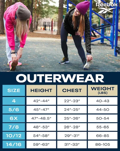Vista 7 de Reebok Chaqueta de invierno para niñas Chaqueta de esquí acolchada pesada con forro polar para niñas (4-16)
