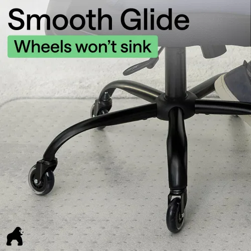 Vista 9 de GORILLA GRIP Tapete antideslizante para silla de oficina para suelos de alfombra, protector de suelo alfombrado suave debajo del escritorio, tapetes