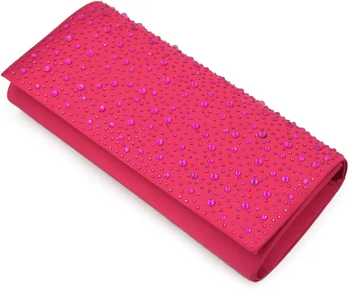 Vista 3 de Elegante bolso de noche de embrague de cristal con solapa de satén - colores diff Avail