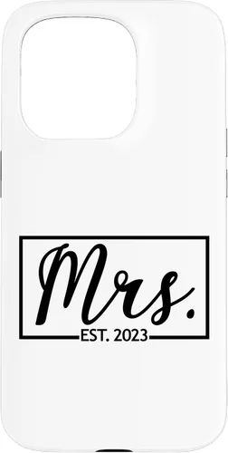 Vista 14 de iPhone 16 Mrs. Est. 2023 Casado luna de miel esposa señor a juego caso de boda
