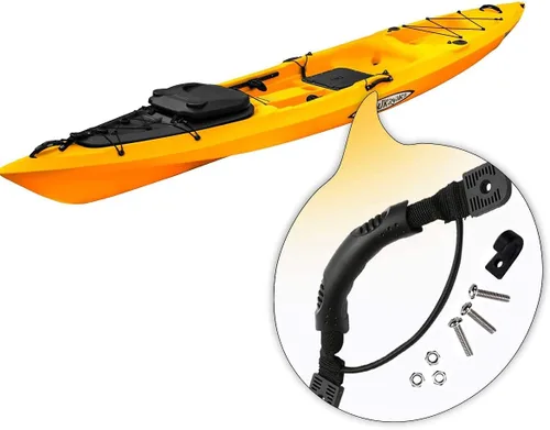Vista 3 de Asas de transporte para kayak, canoa y barco, asas de transporte con tornillos para kayak oceánico, emoción, kayaks, equipaje