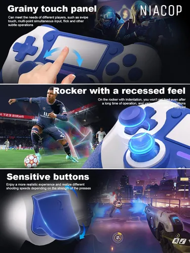 Vista 3 de Niacop Wireless Controller 2023 Latest Upgrade play-station 4 controller compatible P4 3ProSlimPC, P4 controller dual-shock 4 with Back button Dual