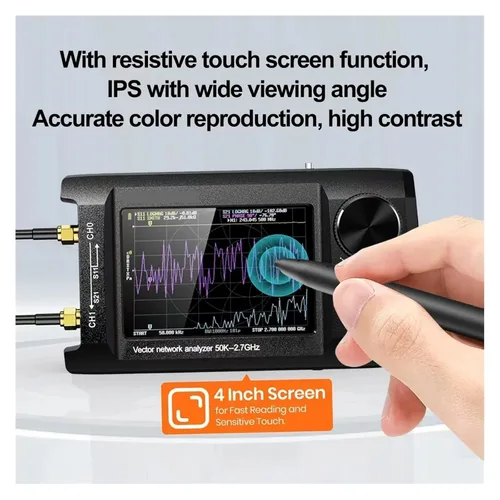 Vista 2 de Spectrum Analyzer, 50KHz to 2.7GHz NanoVNA-H4 Plus VNA-H4 Vector Network Analyzer Antenna