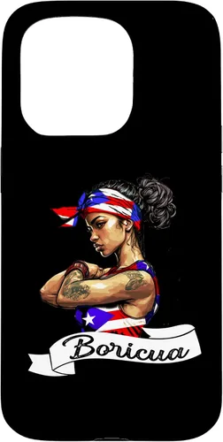 Vista 14 de Funda para iPhone 16 chica puertorriqueña Boricua Puerto Rico Flag Pride Mujer