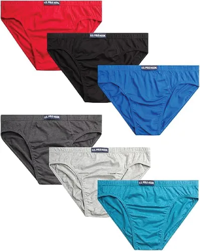 Vista 10 de U.S. POLO ASSN. Calzoncillos de bikini para hombre, paquete de 6 unidades Cuerda negra