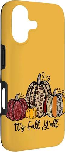 Vista 3 de Its Fall Y'all Floral Leopard Cheetah Print Pumpkin Phone Case for iPhone 17