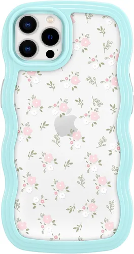 Vista 9 de ZCDAYE Funda compatible con iPhone 11, diseño floral estético, bonita funda rizada y ondulada para mujeres y niñas, funda de TPU suave a prueba