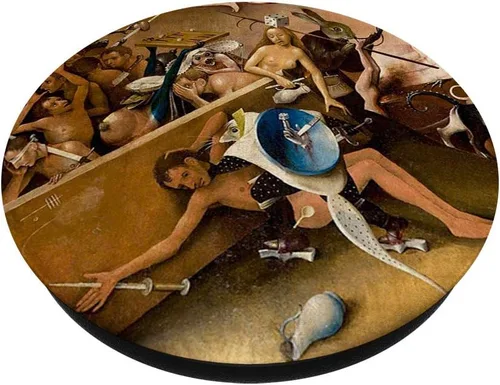 Vista 2 de The Garden of Earthly Delights Painting Art Hieronymus Bosch - Soporte y agarre para teléfonos y tabletas, Negro