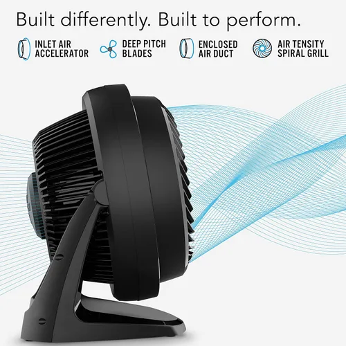 Vista 3 de Vornado Ventilador circulador de aire para toda la habitación con 3 velocidades, color negro
