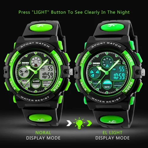 Vista 3 de eYotto Kids Sports Watch Waterproof Boys Multi-Function Analog Digital Wristwatch LED Alarm Stopwatch