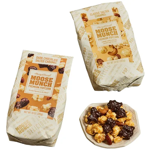 Vista 9 de Moose Munch® Premium Popcorn Classic Duo, cesta de regalo de palomitas de maíz, golosinas dulces y saladas, paquete variado