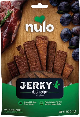 Vista 11 de Nulo Premium Jerky Strips - Golosinas para perros, tiras de cecina con alto contenido de proteínas sin granos hechas con probiótico BC30 para apoyar