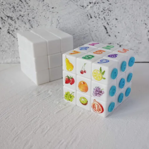 Vista 2 de Cubo mágico en blanco 3x3 3x3 cubo blanco rompecabezas juguetes DIY