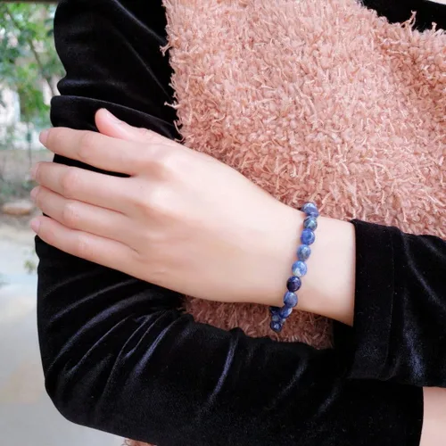Vista 4 de Adabele 1pc Natural Stretch Gemstone Bracelet 5mm-8mm Free Form Bead 7 Inch 7.5 Inch Healing Crystal Engergy Quartz Chakra Jewelry Women Birthday