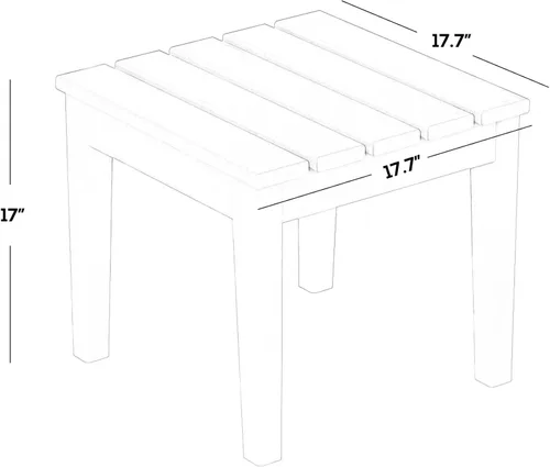 Vista 3 de WestinTrends Ashore - Mesa auxiliar Adirondack moderna para patio al aire libre, color blanco