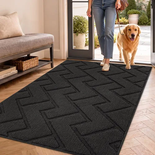 Vista 45 de hicorfe Tapete para puerta delantera para entrada exterior, 20 x 31.5 pulgadas, absorbente, resistente a la suciedad, tapetes de bienvenida