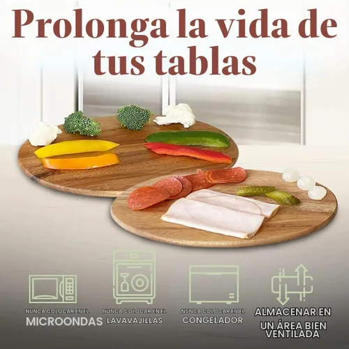 Vista 6 de Woodard & Charles 6 tablas de servir de madera de acacia con soporte, perfectas para servir, sushi, queso, aperitivos de obra, embutidos Marrón
