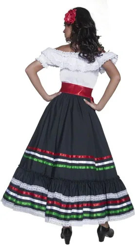 Vista 3 de Smiffys Disfraz de esqueleto de fiebre para mujer, vestido y guantes, Halloween, fiebre, talla 2-4, 34192