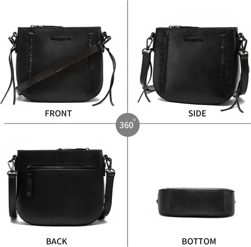 Vista 5 de Montana West Bolsos cruzados para mujer, de piel auténtica, monedero para teléfono celular, monedero ligero para hombro, bolso de viaje