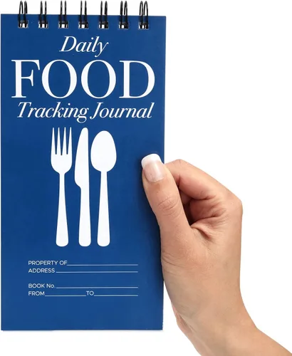 Vista 4 de Juvale Diario de alimentos, paquete de 12, 4 x 8 pulgadas, tapa blanda, diario diario de seguimiento de alimentos, libro de registro de calorías