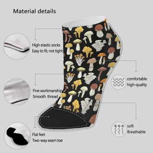 Vista 6 de devor Crew Socks for Women Casual for Women's Socks Cotton Sock Fashion Cute Mushrooms Funny Mushrooms Magic Mushrooms Plant Forest Casual Sock Girls