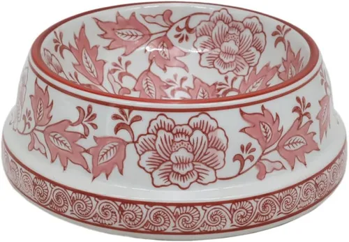 Vista 19 de Aimusego Plato chino de cerámica azul de 6.7 pulgadas para alimentos y agua para perros pequeños y medianos/gatos, tazón antideslizante de porcelana