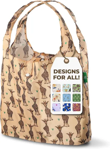 Vista 33 de ECO CHIC Bolsas plegables reutilizables para comestibles, bolsa de compras ligera, reciclada y reutilizable, bolsa plegable impermeable Gafas Gatos