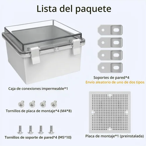 Vista 7 de Caja de derivación de plástico ABS IP65 a prueba de polvo e impermeable, recinto universal para proyectos eléctricos con carcasa bisagra gris