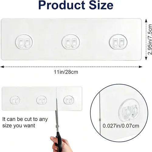 Vista 2 de Shower Caddy Adhesive for Replacement-2Pcs Strong Transparent Plastic