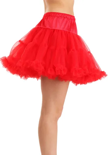 Vista 3 de Enagua Corta Roja para Mujer Multicolor