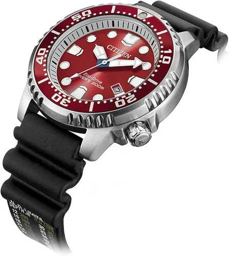 Vista 3 de Citizen Eco-Drive Promaster - Reloj para hombre con esfera roja BN0159-15X, Rojo, Buceador, deporte, vestidoformal, casual, militar