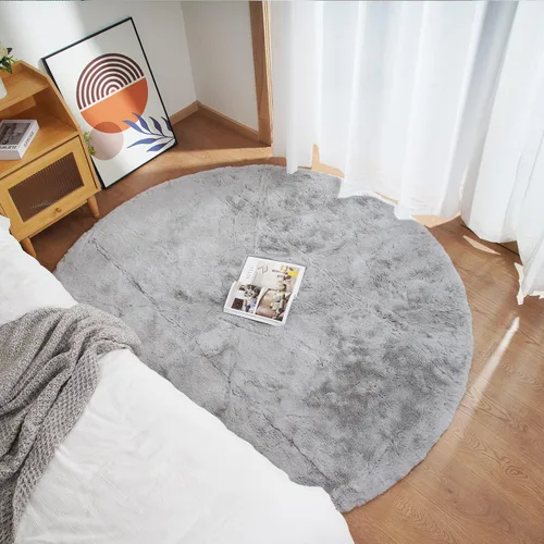 Vista 44 de Ghouse Alfombra ultrasuave de pelo sintético de conejo 2x3, alfombras lavables a máquina para dormitorio, alfombras esponjosas para sala de estar
