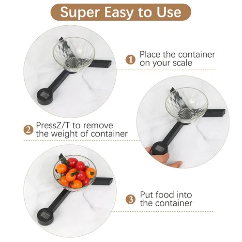 Vista 4 de Báscula plegable de alimentos, báscula digital de cocina, báscula portátil de alimentos para alimentos, mini báscula de bolsillo plegable de gramos