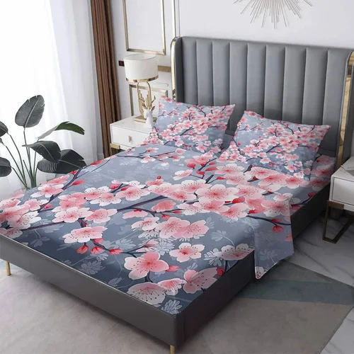 Vista 14 de Juego de sábanas tamaño individual: sábanas y fundas de almohada, sábanas y fundas de almohada, microfibra suave y bolsillo profundo y patrón sin