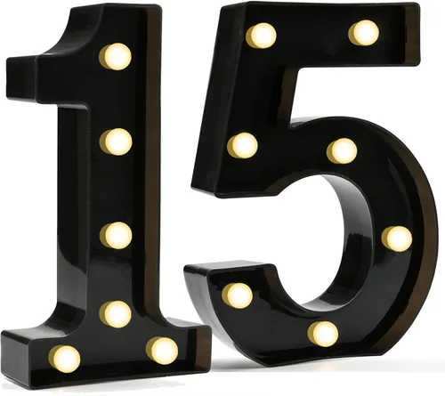 Vista 36 de Pooqla - Números iluminados negros, decoraciones de cumpleaños 50 para hombres Number 50