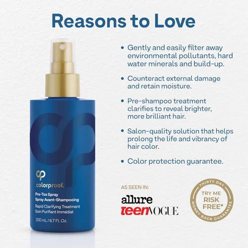 Vista 4 de Colorproof Spray pre-tox para el cabello, 6.7 onzas líquidas, spray de prechampú de aclaración rápida con protección del color, aroma a coco